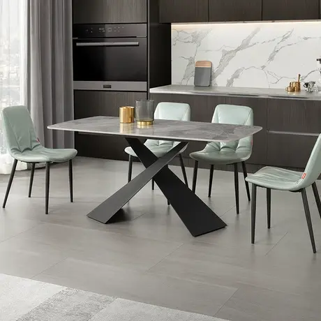 顾家家居意式岩板材质餐桌椅家用小户型餐厅家具PT7059图片