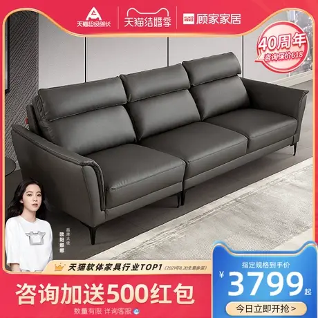 新品顾家家居现代简约中小户型布沙发意式轻奢高脚科技布沙发2112图片