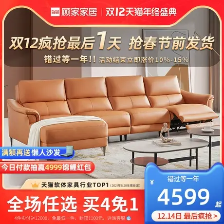 新品顾家家居意式电动功能沙发现代布艺科技布沙发客厅家具6058次图片