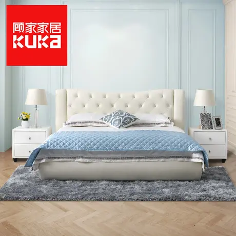 顾家家居真皮床1.5米1.8米双人实木欧式卧室家具大小户型软床118商品大图