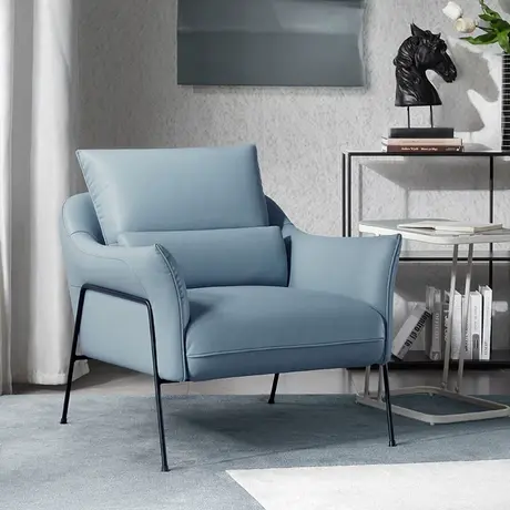 新品 顾家家居现代轻奢液态科技皮欧式简约休闲单人沙发椅A601图片