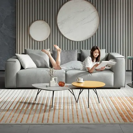 新品促销顾家家居简约现代小户型布艺沙发北欧风轻奢客厅家具2095图片