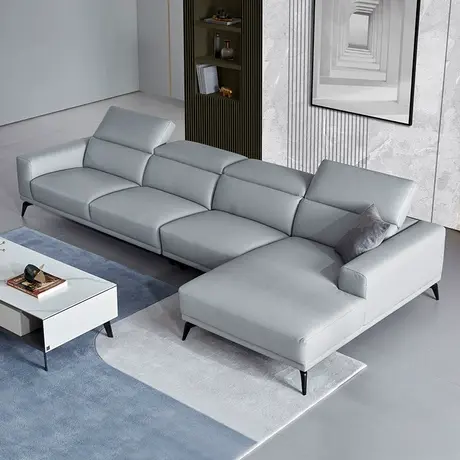 新品顾家家居意式真皮沙发现代欧式轻奢沙发大小户型客厅家具1086图片
